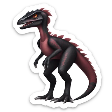 cool edgy black and maroon Dark-type nargacuga Salazzle Nargacuga Salandite Velociraptor Pokémon full body sticker