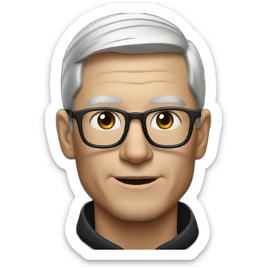 tim cook with a black macbook pro sticker