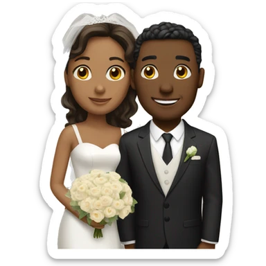 newly married couple sticker