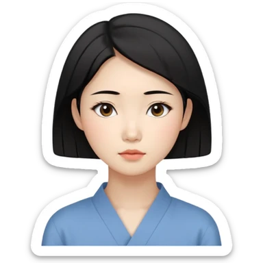 Korean woman, East Asian features, female human avatar,
soft thoughtful expression, calm mood, sensitive personality,
natural black hair, simple hairstyle,
neutral face, minimal makeup,
professional, clean, minimal style,
no cartoon, no fantasy, no costume sticker