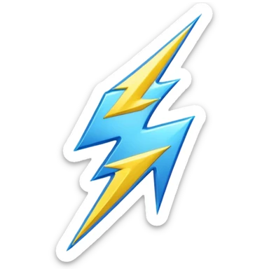 “Emoji-style RT logo, metallic silver with electric blue outline, bold and rounded like a sticker. Blue lightning bolt ⚡ on the left, yellow lightning bolt ⚡ on the right. Soft glow, glossy 3D finish, centered, white or transparent background.” sticker