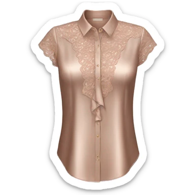 Realistic isolated womens dressy rose gold lace blouse. sticker