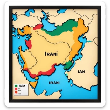 Black map of Iran sticker