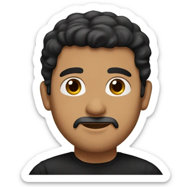 Guy with black shirt, brown hair,looking like Arabic guy without beard sticker