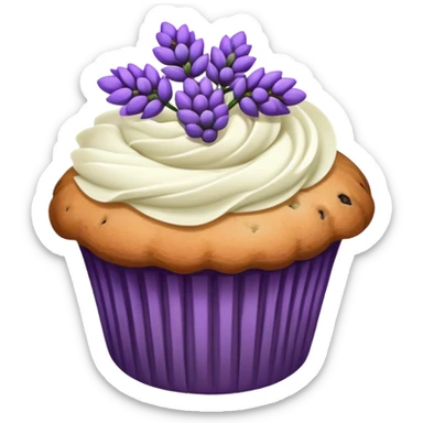 Lavender flower sprig muffin with berries sticker