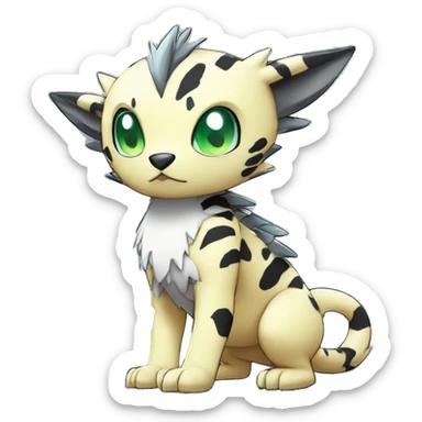 cute cool edgy Digimon-Fakemon-animal with cool markings full body sticker