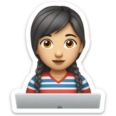 kyrgyz girl programmer with strippled shirt sticker
