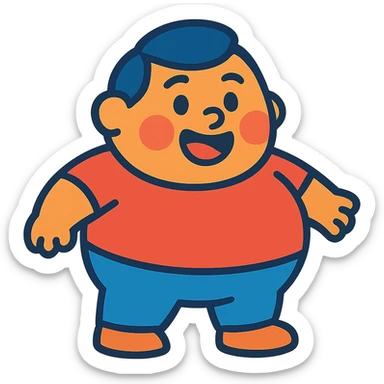 chubby character sticker
