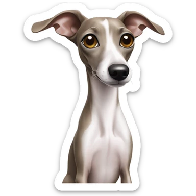 An italian greyhound waving a paw sticker