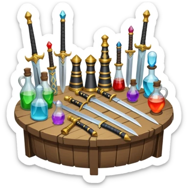 weapon market where we buy sword ,armor, potion  sticker