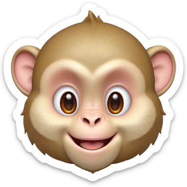 Cinematic Cheeky Macaque Portrait Emoji, Grinning mischievously with a tilted head and a playful smirk, showcasing a smart, agile build with soft, textured fur and wide, sparkling eyes pulling a funny face, Simplified yet strikingly expressive features, highly detailed, glowing with a warm, vibrant radiance, high shine, spirited and impish, stylized with an air of cheeky primate mischief, focused and teasing, soft glowing outline, capturing the essence of a cheeky macaque that looks ready to jump out of the screen with playful charm! sticker