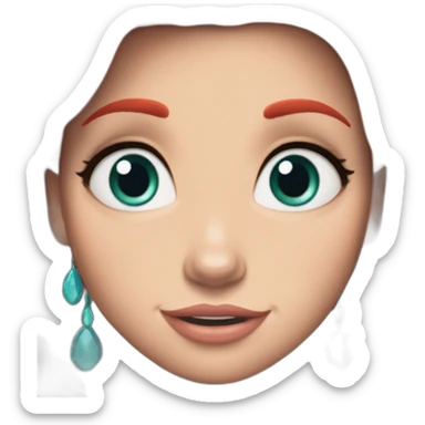 ariel-the little mermaid-blue eyed-red hair sticker