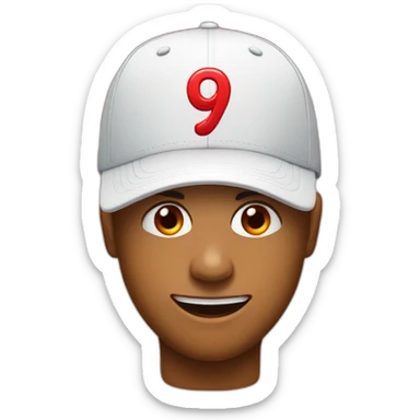 Dizzy face emoji wearing a baseball cap with a red 'O' logo on it sticker