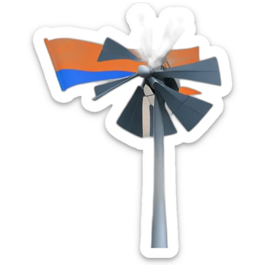windmill in front of dutch tricolor flag background sticker