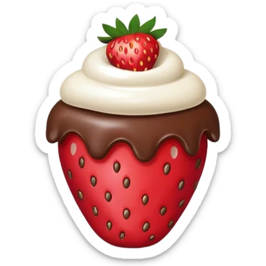 Chocolate covered Strawberry cup sticker