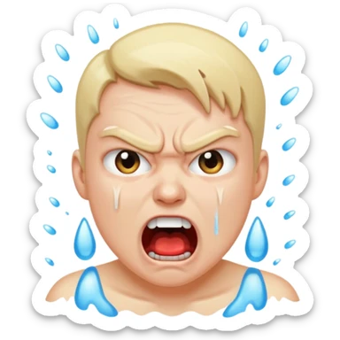 gay angry rage screaming loudly cryjng sticker