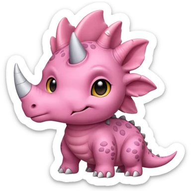 Triceratops cute pink kawei  sticker