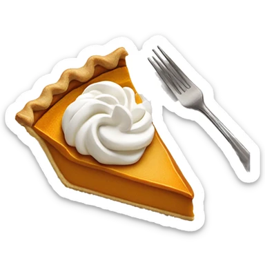 Slice of pumpkin pie with dollop of whipped cream on top sticker