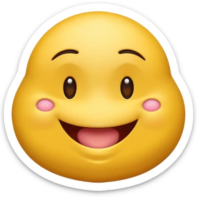 Emoji mordiéndose el dedo sonriendo de forma coqueta sticker