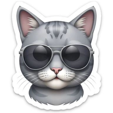 cool cat wearing stylish sunglasses sticker