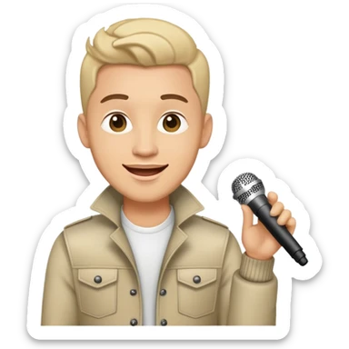 Happy Rock Pop Music Male Singer in his 30s dressed with trendy style sticker