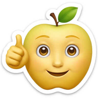 A 3D Apple-style yellow round emoji, neutral face with simple cartoonish eyes, raising one hand, thumb pointing backward over the shoulder to indicate “past” or “behind,” clean minimal background, smooth bright style sticker