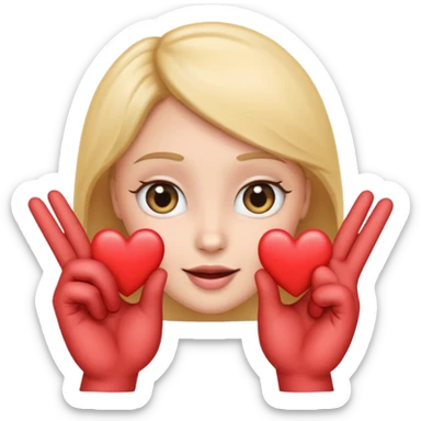 Emoji mix of : 🫶😳 sticker