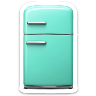 Realistic isolated tiffany blue vintage retro fridge sticker