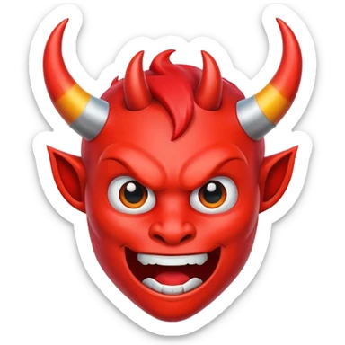 Red devil horn sticker