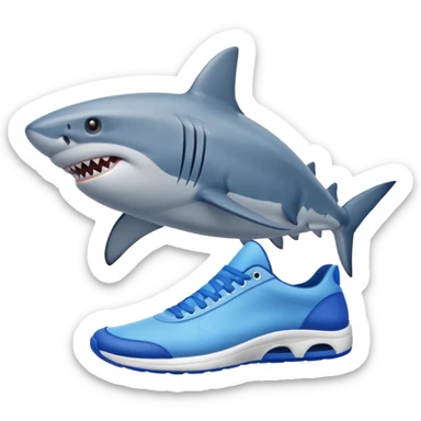 Tralalero Tralala, a shark with blue sneakers sticker