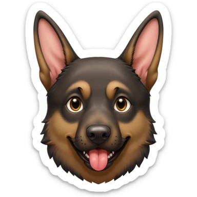cartoon style dark German Shepherd dog with alot longer tongue hanging out  sticker