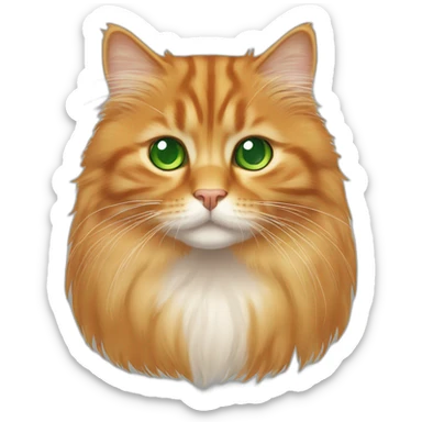 ginger siberian cat with green eyes sticker