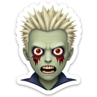male teen with spiky hair zombie vampire sticker