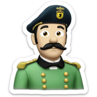 captain haddock from Tintin as if he was a frog sticker