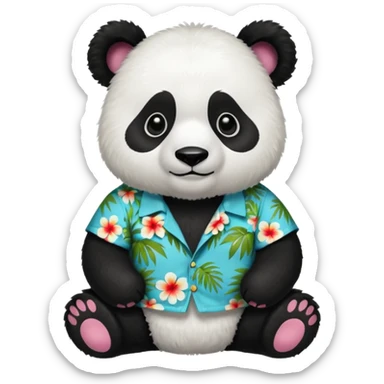 panda bear wear aloha shirt sticker