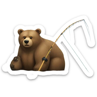 Bear fishing  sticker