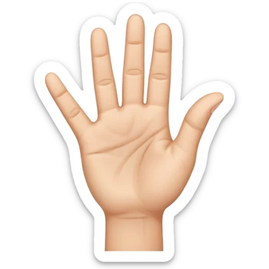 A hand where the palm is facing the towards the user and only the middle finger is bent in a 90 degree angle and rest of the 4 fingers are pointing upward sticker