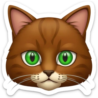 eine braune flauschige niedliche katze mit grünen augen (nicht leuch sondern matt) sticker