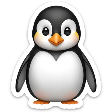 Cute penguin giving kisses sticker