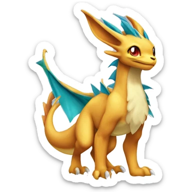 Drakeon Fakémon Dragon Eeveelution full body sticker