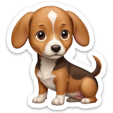 Mix breed puppy that is part dachshund beagle and chihuahua sticker