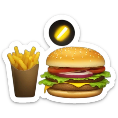 finding a burger in darkness with flashlight sticker