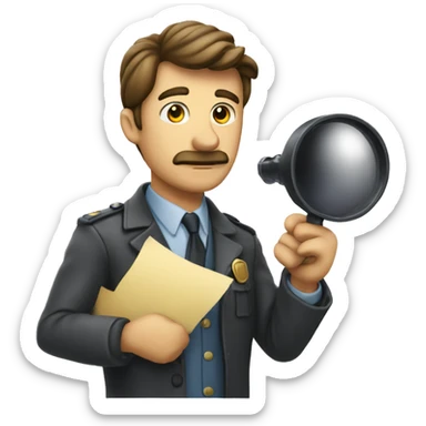 detective using a clue looking at a database and finding that the database has inconsistencies sticker