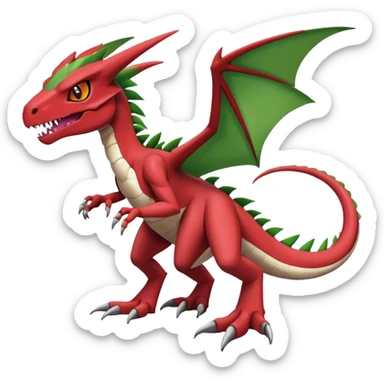  Cool Edgy Digimon-Fakemon-Guilmon-Genesect-Flygon-Velociraptor-Dragon full body sticker