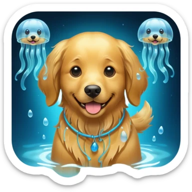 Jellyfish with dog sticker