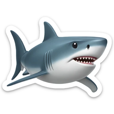 Stylized shark with a cool, laid-back demeanor sticker