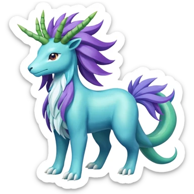 Suicune-Amaura-Meganium-fusion (full body) sticker