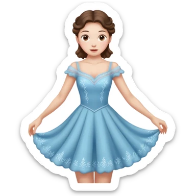 Victorian ice skater in a long dress sticker