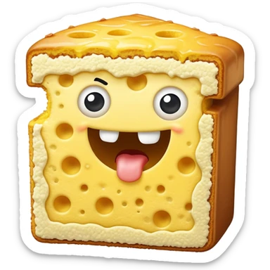 spongecake with a bite taken out of  sticker