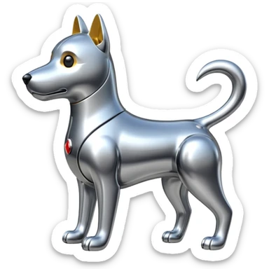 Robots Dog Bot – Mechanical dog with metal body, wagging tail sticker